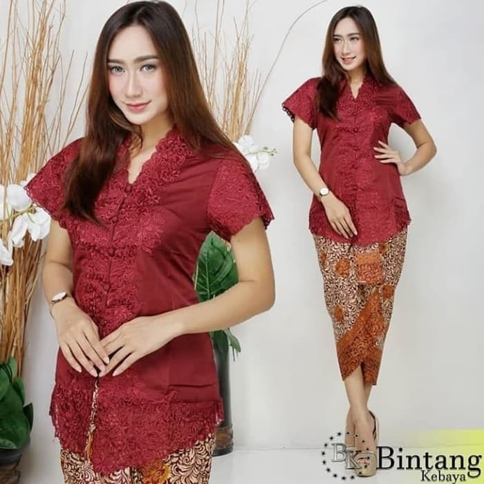 set kebaya encim kerancang rok liit berkualitas