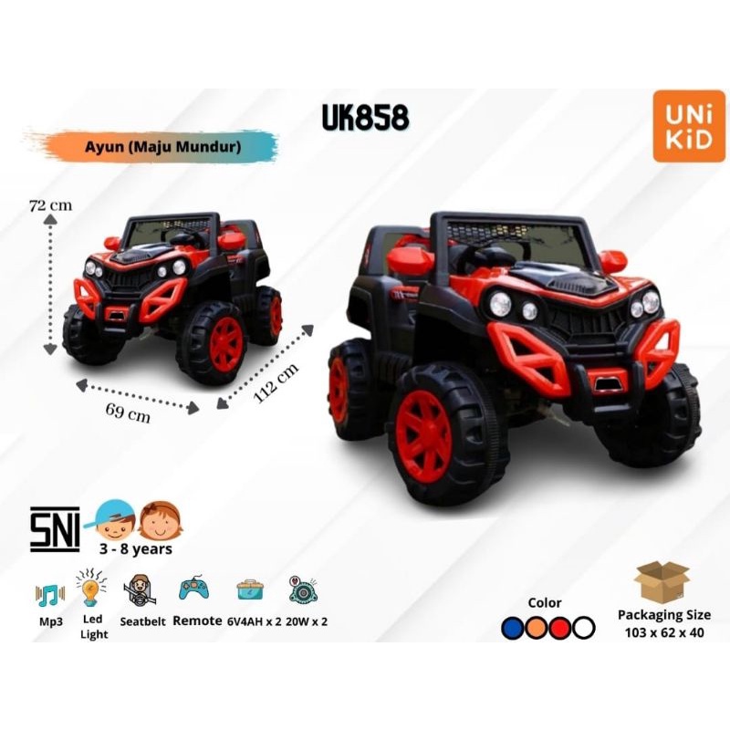Mainan Mobil Aki Anak Unikid UK858 / UK720 Buggy FREE ONGKIR