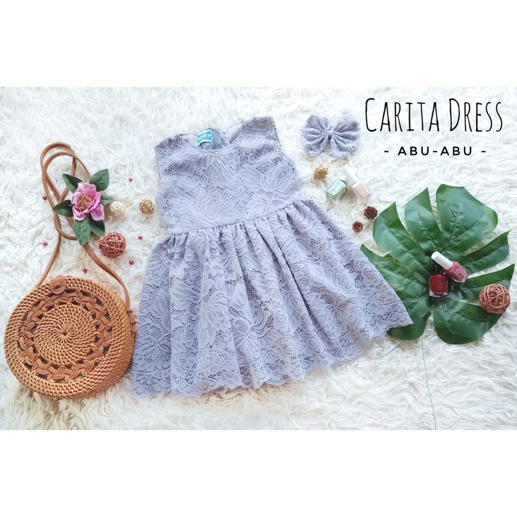 MINI DRES CARITA/DRES BABY BROKAT/DRES ANAK CEWEK/BAJU BAYI/PROPERTI FOTO/KOSTUM/BABY NEWBORN