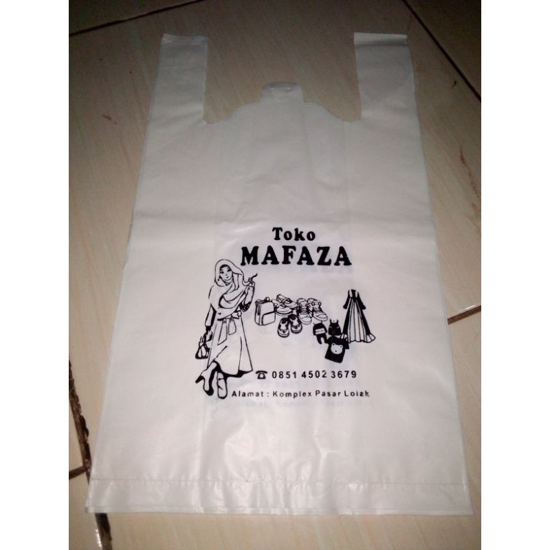 Plastik kresek BIG plus sablon nama ukuran 35x50cm isi 200pcs