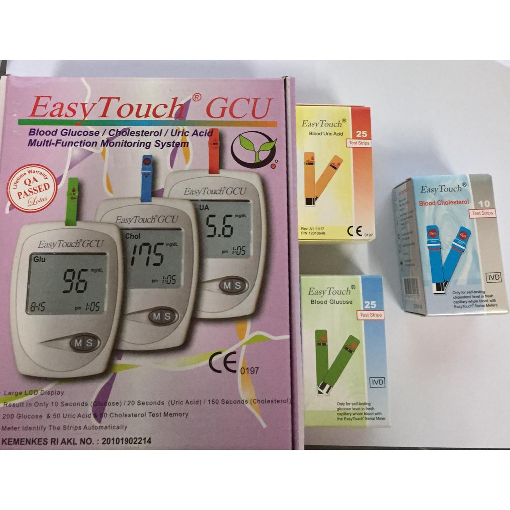 PAKET ALAT CEK DARAH EASY TOUCH GCU DAN ISI ULANG STRIP EASYTOUCH GCU LENGKAP