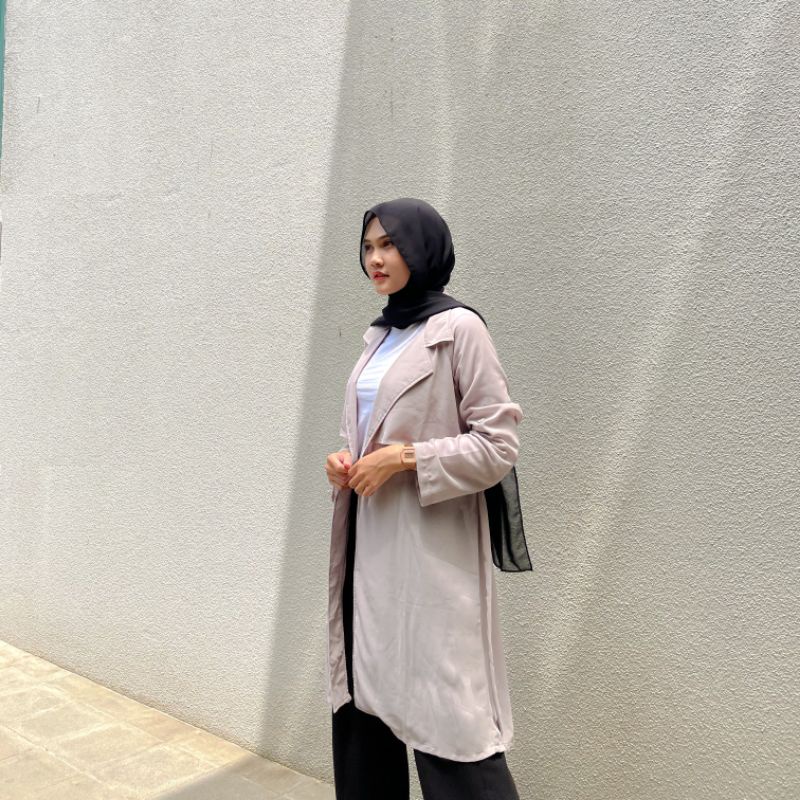 Basic Outer Wanita / Atasan Trench Oversize Outer Korean Wanita