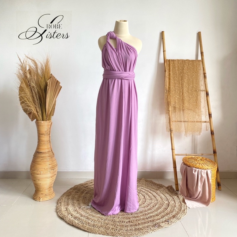 lilac purple ungu muda multiway dress convertible infinity dress lilit kemben for photoshoot/ brides