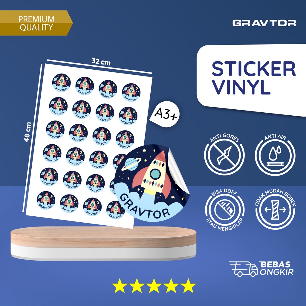 Jual Print Sticker Label Vinyl A3+ & Kiss Cut - Cetak Stiker Logo ...