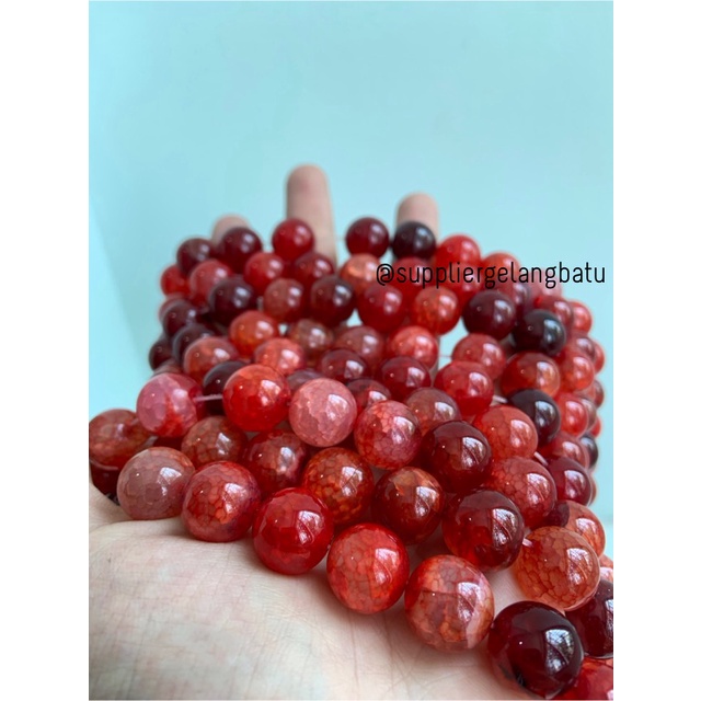 batu red yaspis merah serat 14mm natural perhiasan bahan gelang kalung anting strap mask kerajinan tangan craft citayam fashion week etink vintage elegan bali manik crystal perhiasan