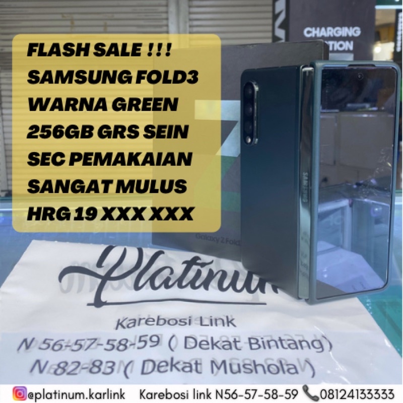 SAMSUNG FOLD 3 256Gb GREEN SECOND RESMI INDO GRS ON