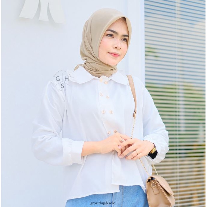 (DBY) BLOUSE BLONI FULL KANCING DAILY BUSUI WANITA BLOUSE MOSCREPE