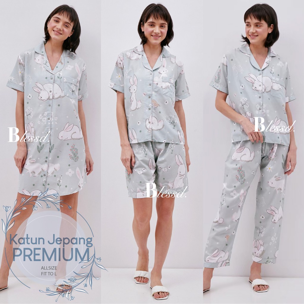 SETELAN BAJU  TIDUR ATAU RUMAH BAHAN KATUN JEPANG  LEMBUT 