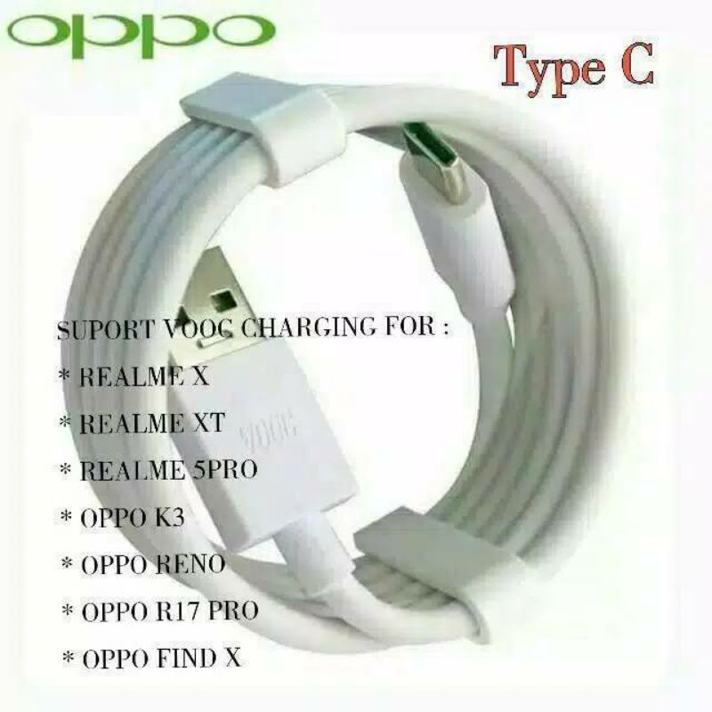 KABEL DATA TYPE-C OPPO A5 2020/A9 2020/REALME 5PRO/ VOOC 3.0 ORIGINAL 100%