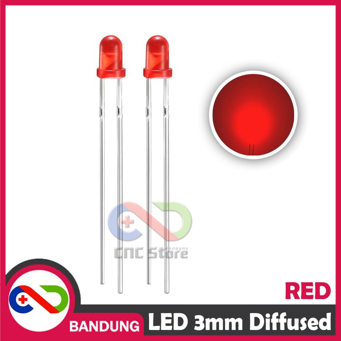 10PCS LED 3MM F3 SUPER BRIGHT RED MERAH DIFFUSED