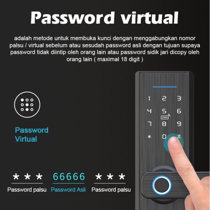 SB Handle Smart Door Lock kunci pintu elektronik Cerdas Sandi Sidik Jari