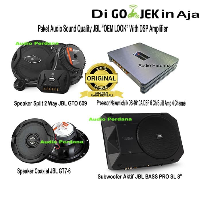 AUDIO MOBIL Paket Audio Mobil DSP JBL Sound Quality OEM LOOK With Prosesor DSP Amp