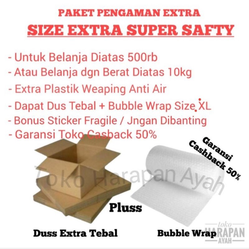 

Dus Atau Bubble Wrap extra + fragile Paket Pengaman Extra (Tidak Dijual Terpisah, Dibeli Bersama Produk Lain)