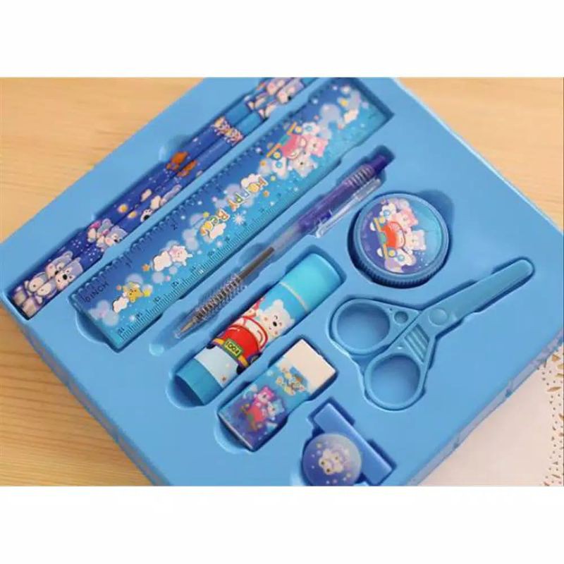 2009 PENCIL SET LENGKAP ALAT TULIS ANAK SEKOLAH 9 IN 1 SET IMPORT