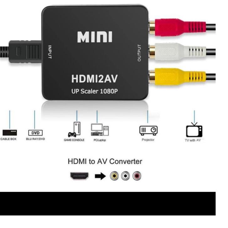 ➢ Converter hdmi to av rca original full hd 1080p / konektor hdmi to tv tabung / kabel hdmi to rca a