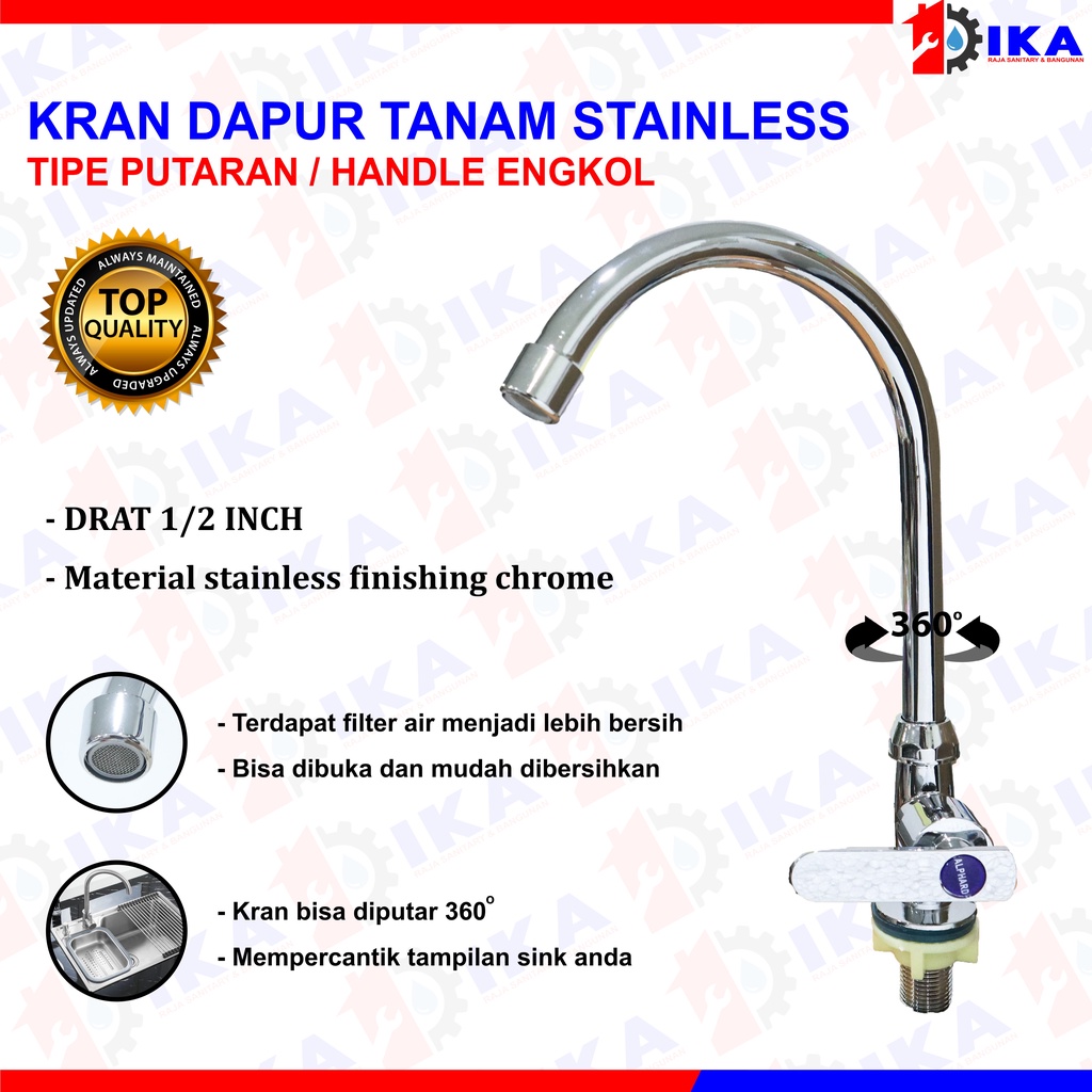 KRAN ANGSA 8111 SINK -KRAN AIR CUCI PIRING - KERAN AIR WASTAFEL- KRAN DAPUR - KRAN MODEL TANCAP DI BAK CUCI TANAM