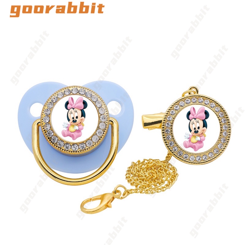 Klip Rantai Dot Bayi Desain Minnie Bling Transparan