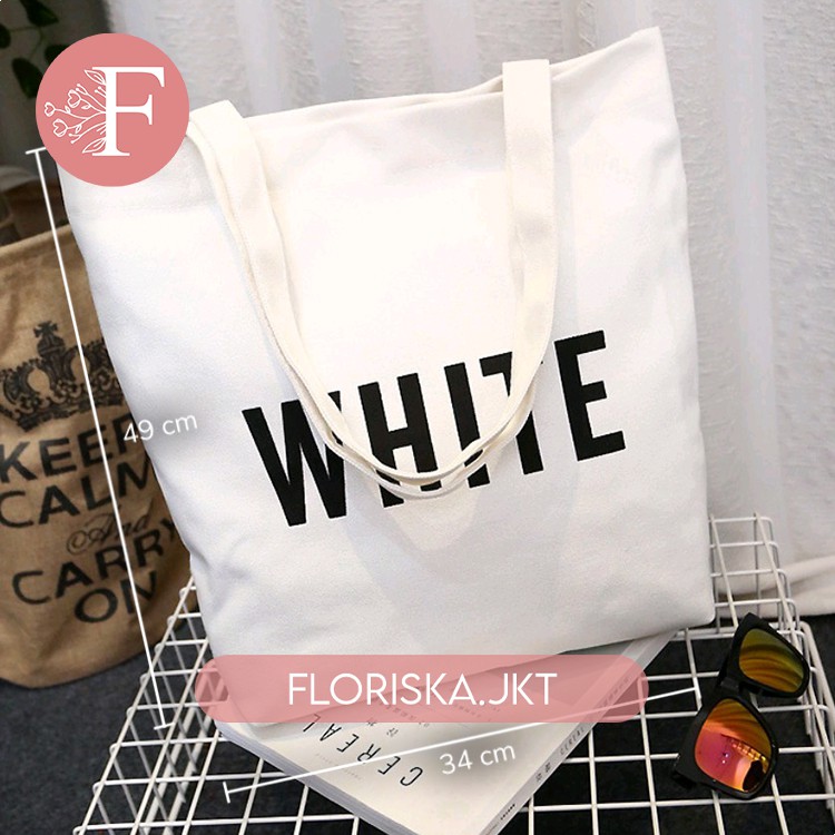 tote bag kanvas tas tote fashion wanita simple tas kuliah sling bag