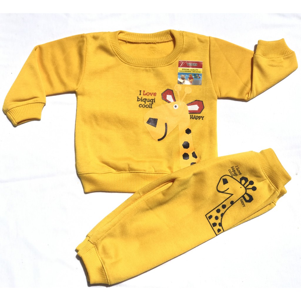[ST.SWBY] Setelan Sweter Bayi Motif Jerapah Umur 4 - 18 Bulan