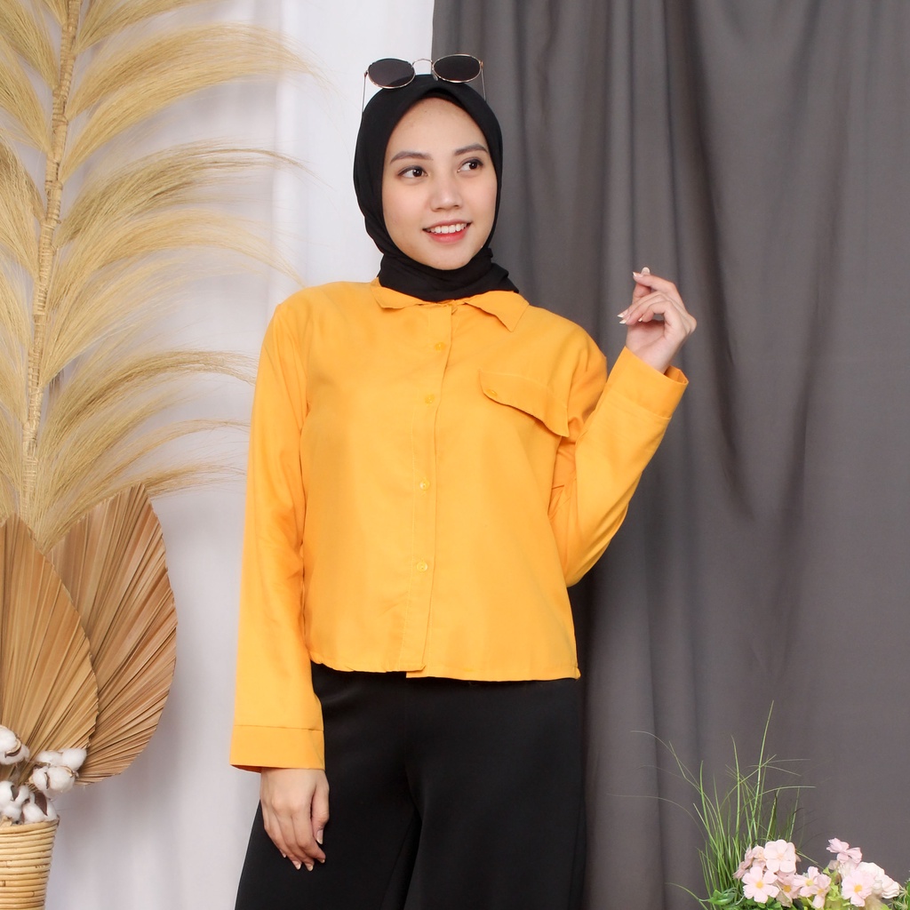 RX Fashion - Kemeja Fatasya I Kemeja Madania I KEMEJA KYOKO  -R3-MUSTARD