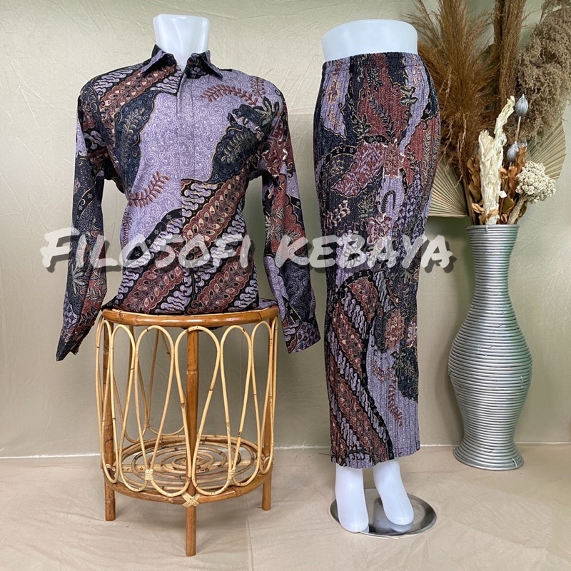Batik Couple Pesta / Baju Batik Couple / Batik Set / Batik Lengan Panjang Couple Rok / Batik Couple 