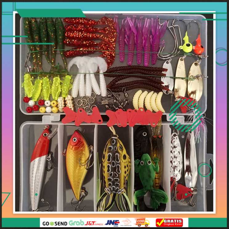 (BISA COD) FTIHSHPLIXADA Umpan Pancing Ikan Set Fishing Bait Kit 91PCS - DWS250-B