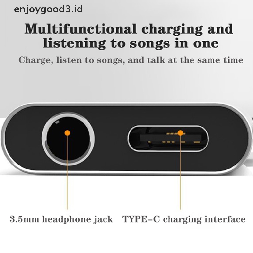 2 In 1 Adapter Charger Headphone Tipe-C Ke Jack Audio Aux 3.5mm