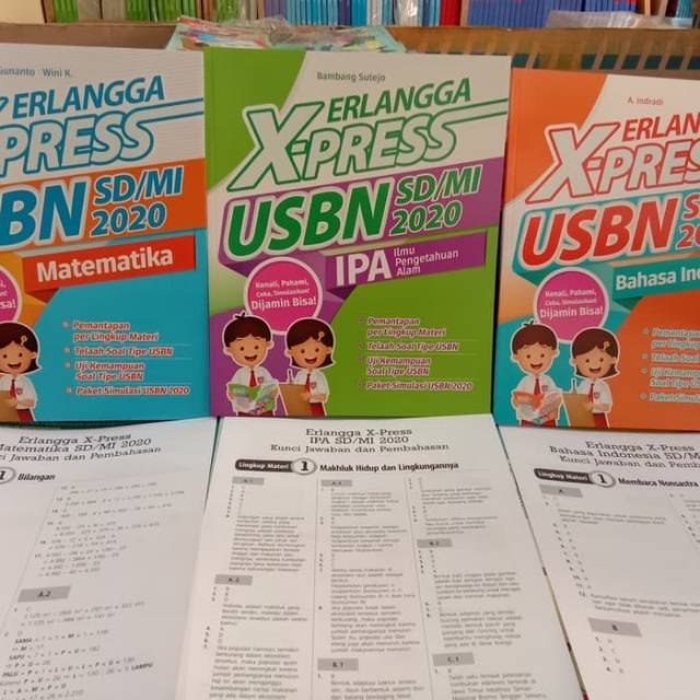 Terbaru! X-Press USBN Erlangga SD/MI Tahun 2020 IPA Matematika Bahasa Indonesia Plus Kunci Jawaban-2