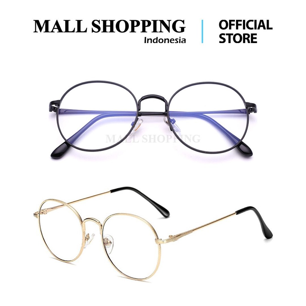 (COD) Kacamata Antiradiasi Metal Eyewear Fashion Korea Pria / Wanita MALL SHOPPING