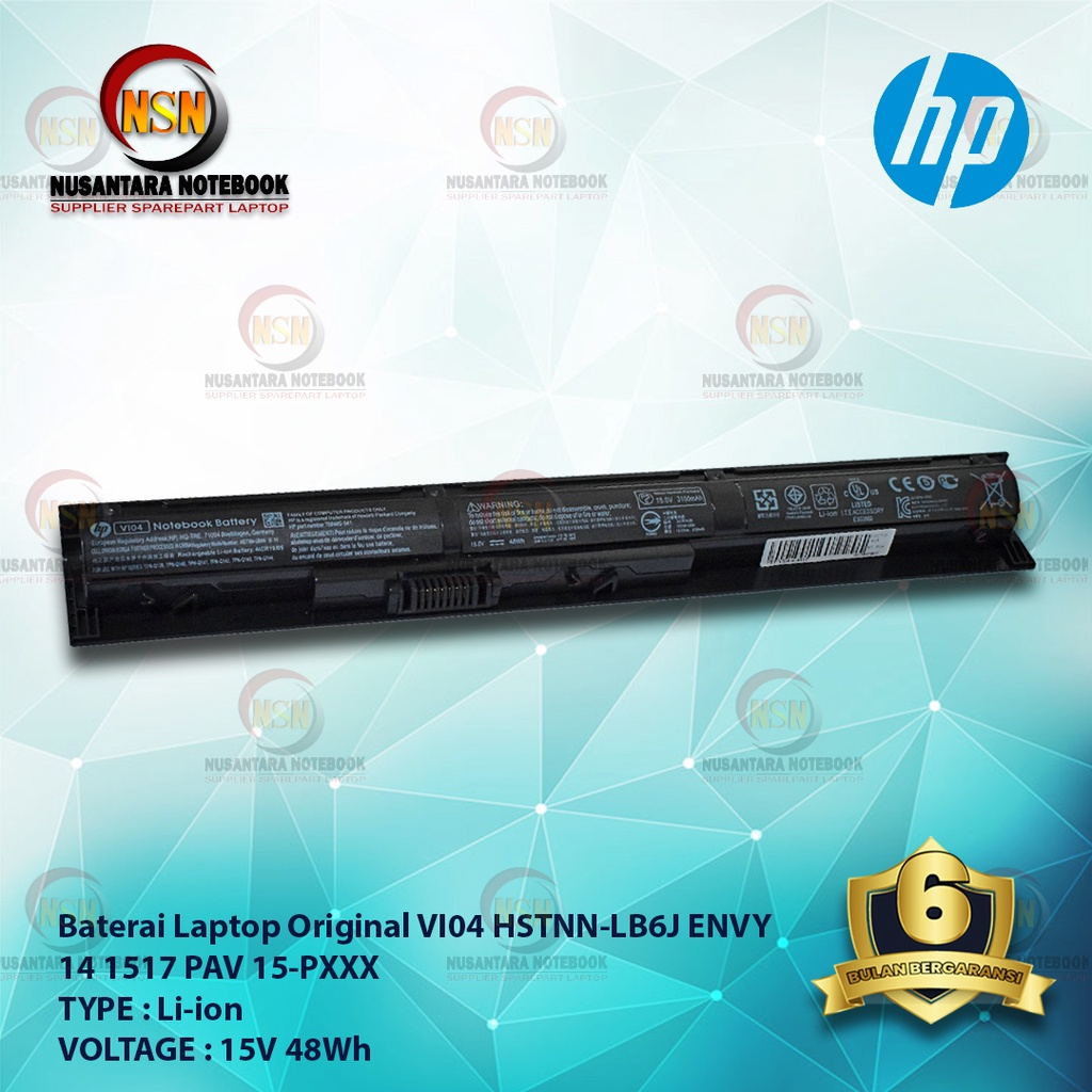 Baterai HP Original VI04 HSTNN-LB6J ENVY 14 1517 PAV 15-PXXX