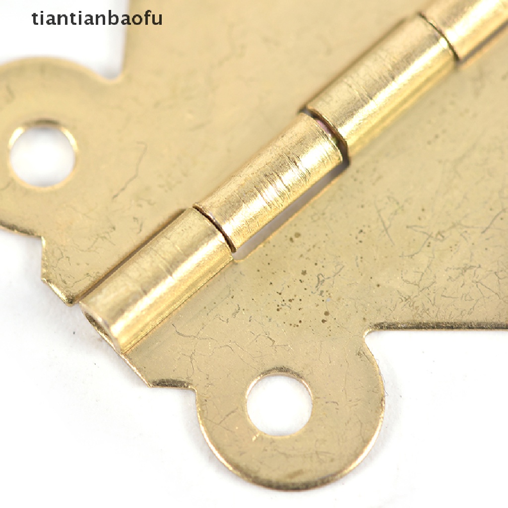 [tiantianbaofu] 10 Pc Brass Color Mini Butterfly Hinges for Cabinet Drawer Jewelry Box DIY Repair Boutique