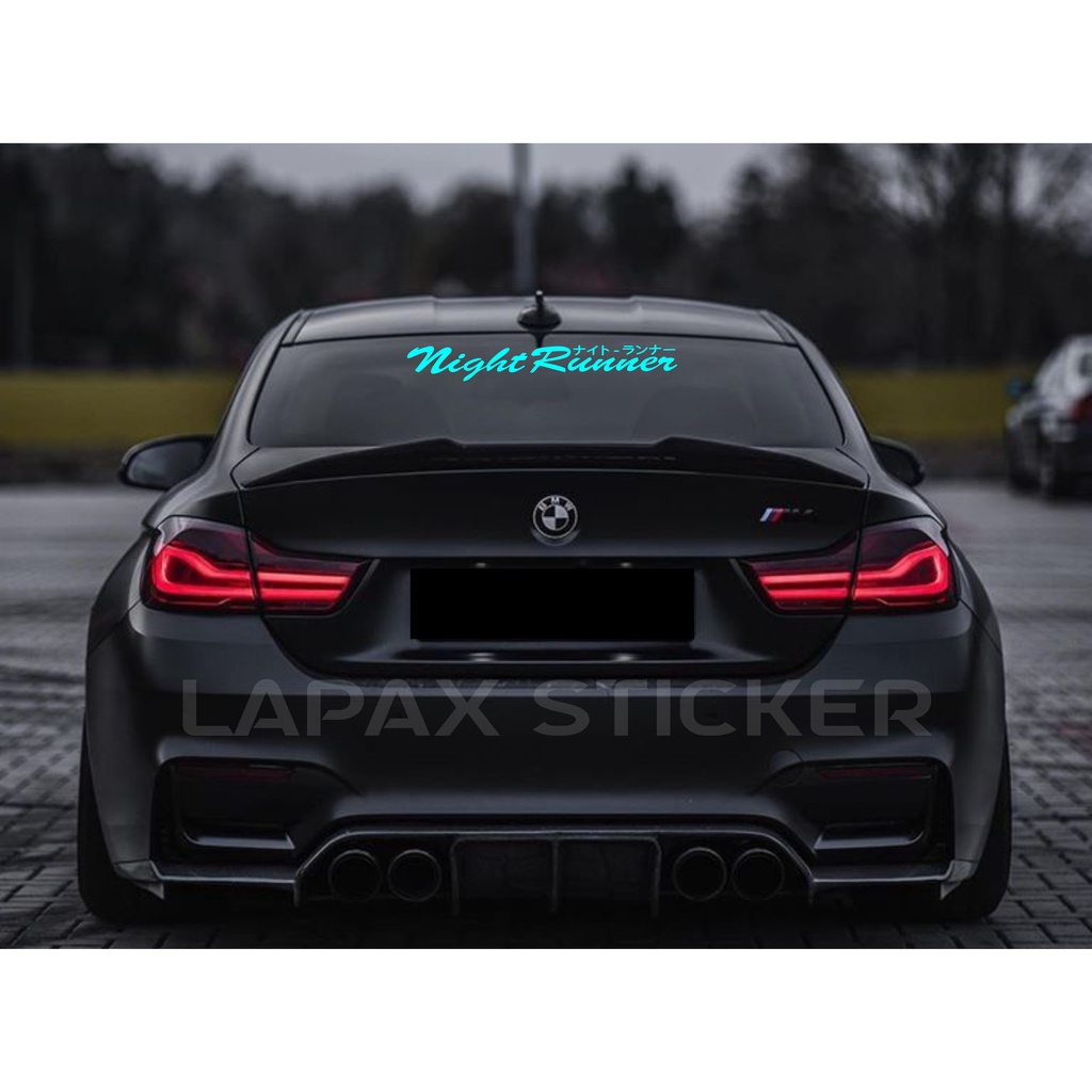 tiker kaca mobil NIGHT RUNNER cutting sticker night runer