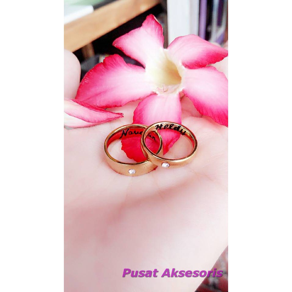 Cincin Nama Couple Lapis Emas 24 Karat