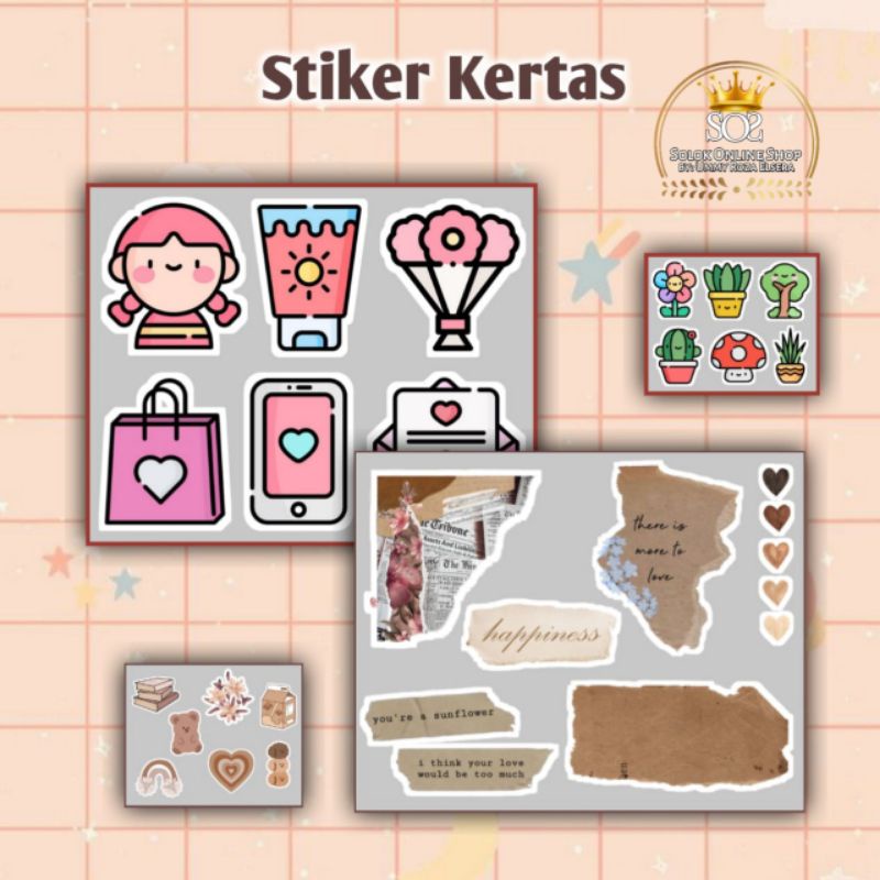 

(1 Lembar) Stiker Kertas Estetik | Sticker Vintage