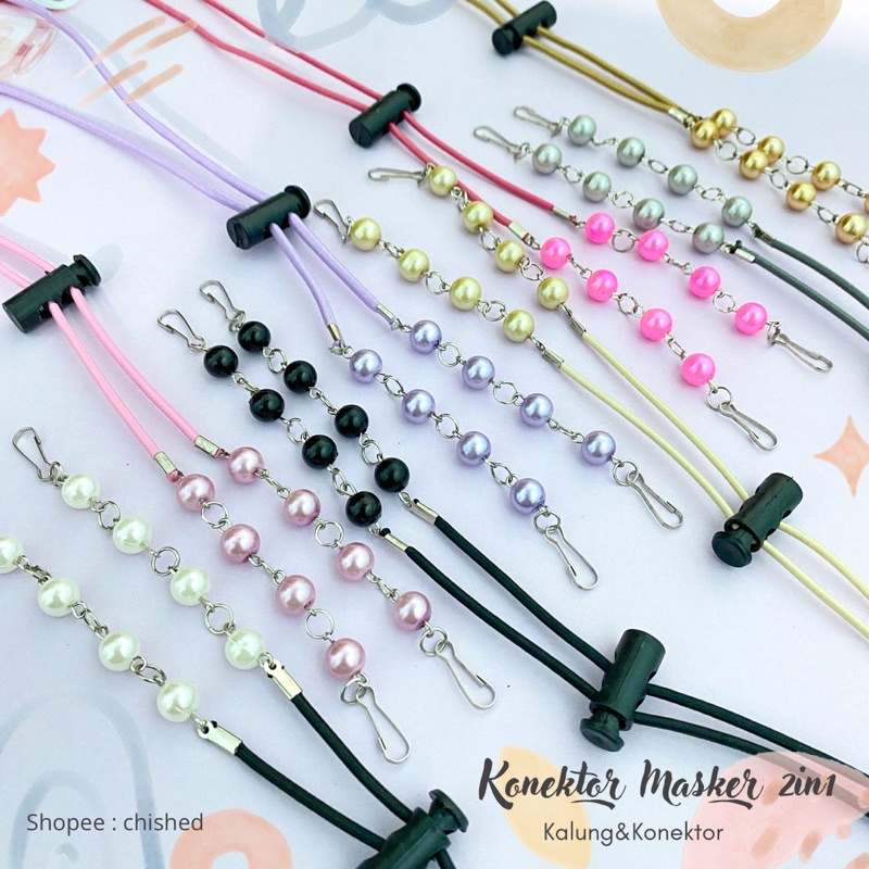 Konektor Masker Strap Mask 2in1 Mutiara Kristal-4