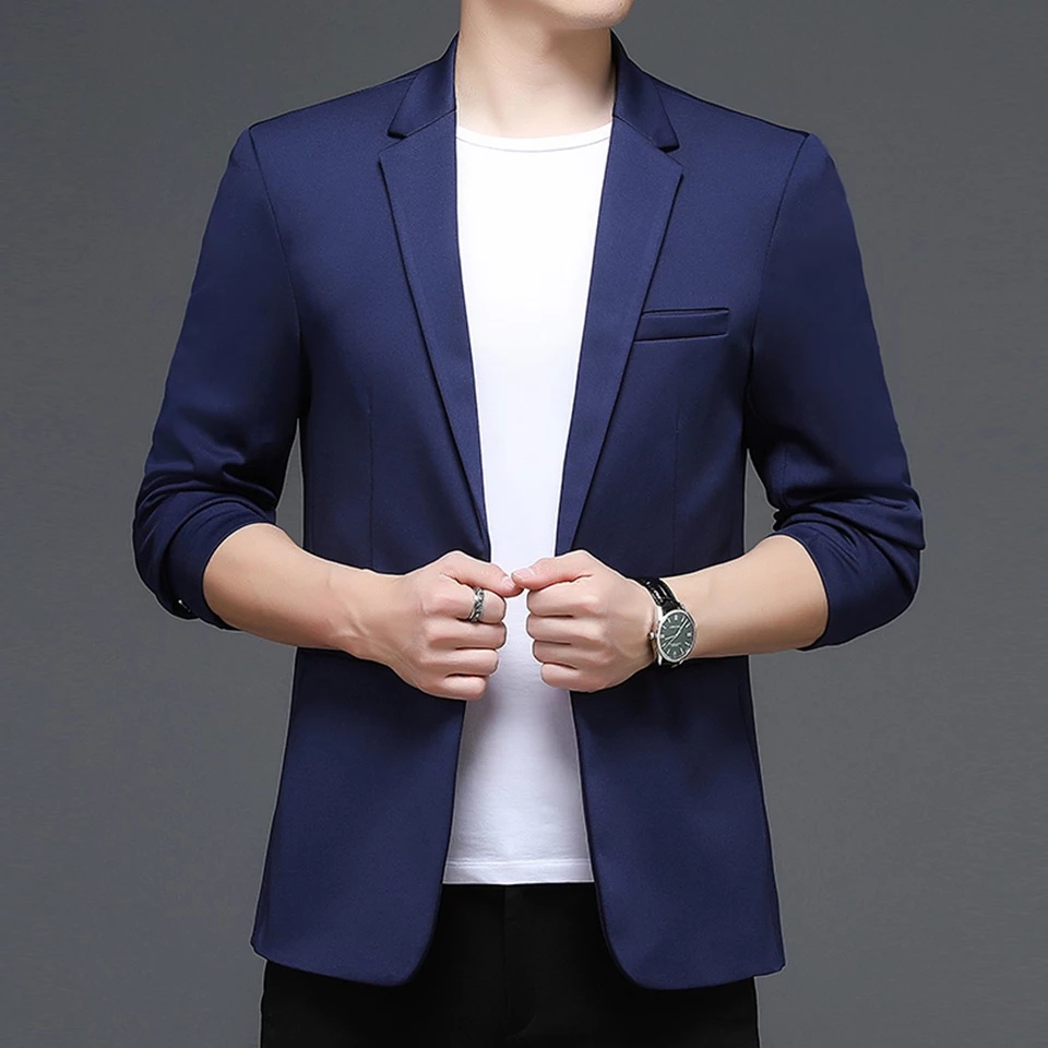 BLAZER PRIA SLIMFIT NAVY SEAN NIKAYU TWIST PREMIUM ORIGINAL (S,M,L,XL) - JAS SEMI FORMAL PRIA WARNA BIRU DONGKER HIGH TWIST PREMIUM ORIGINAL YOURMENS