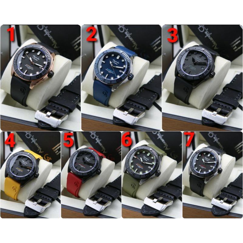 ORIGINAL GARANSI RESMI 1 TAHUN JAM TANGAN PRIA ALEXANDRE CHRISTIE AUTOMATIC RUBBER STRAP ARLOJI WATC