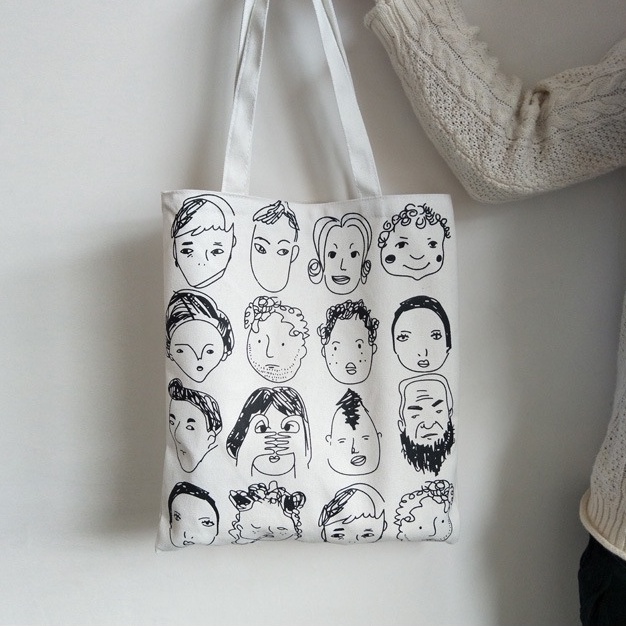 FINOM EXPRESSION - Tote Bag Wanita Korean Style People Face