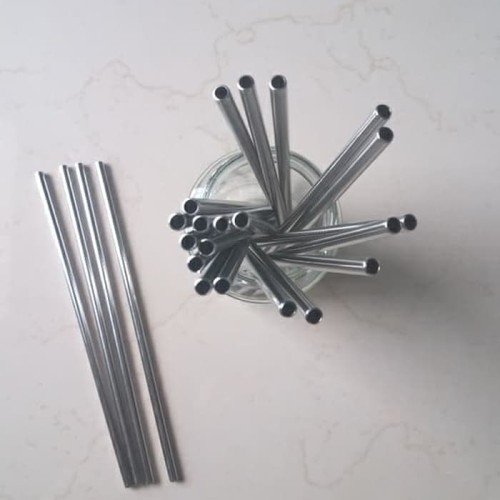 Sedotan Lurus Stainless Steel Straw + sikat pembersih