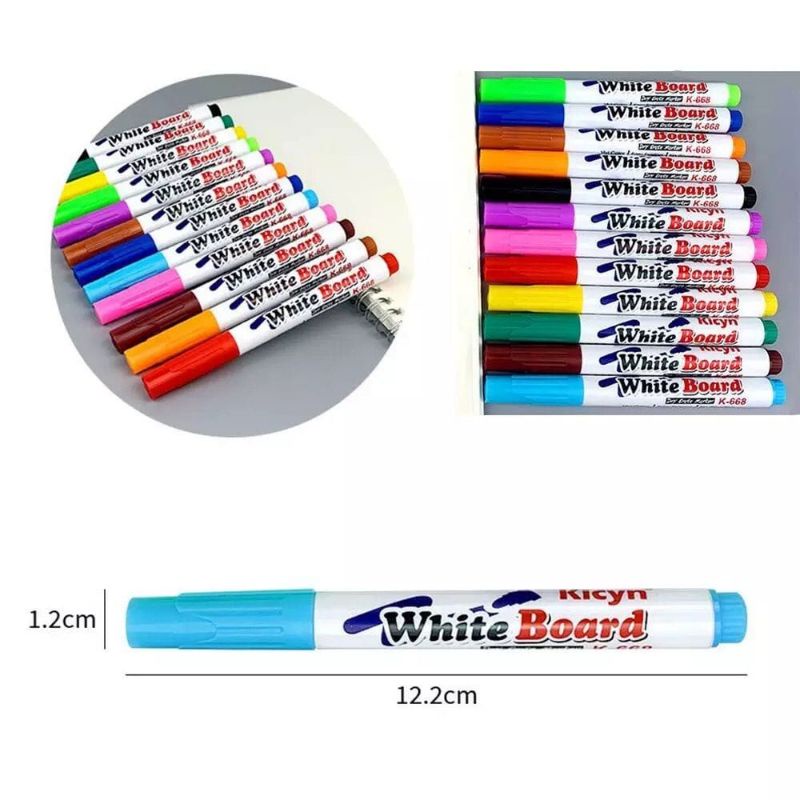 

Whiteboard marker spidol warna warni mainan anak magic tulis di sendok beling dan mengapung di air