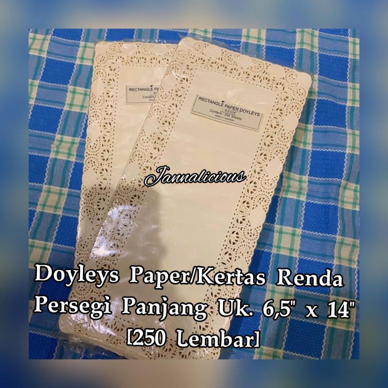 

Doyleys Paper Rectangle / Kertas Renda Persegi Panjang uk. 6,5" x 14" (16cm x 35,5cm) - 100 Lbr