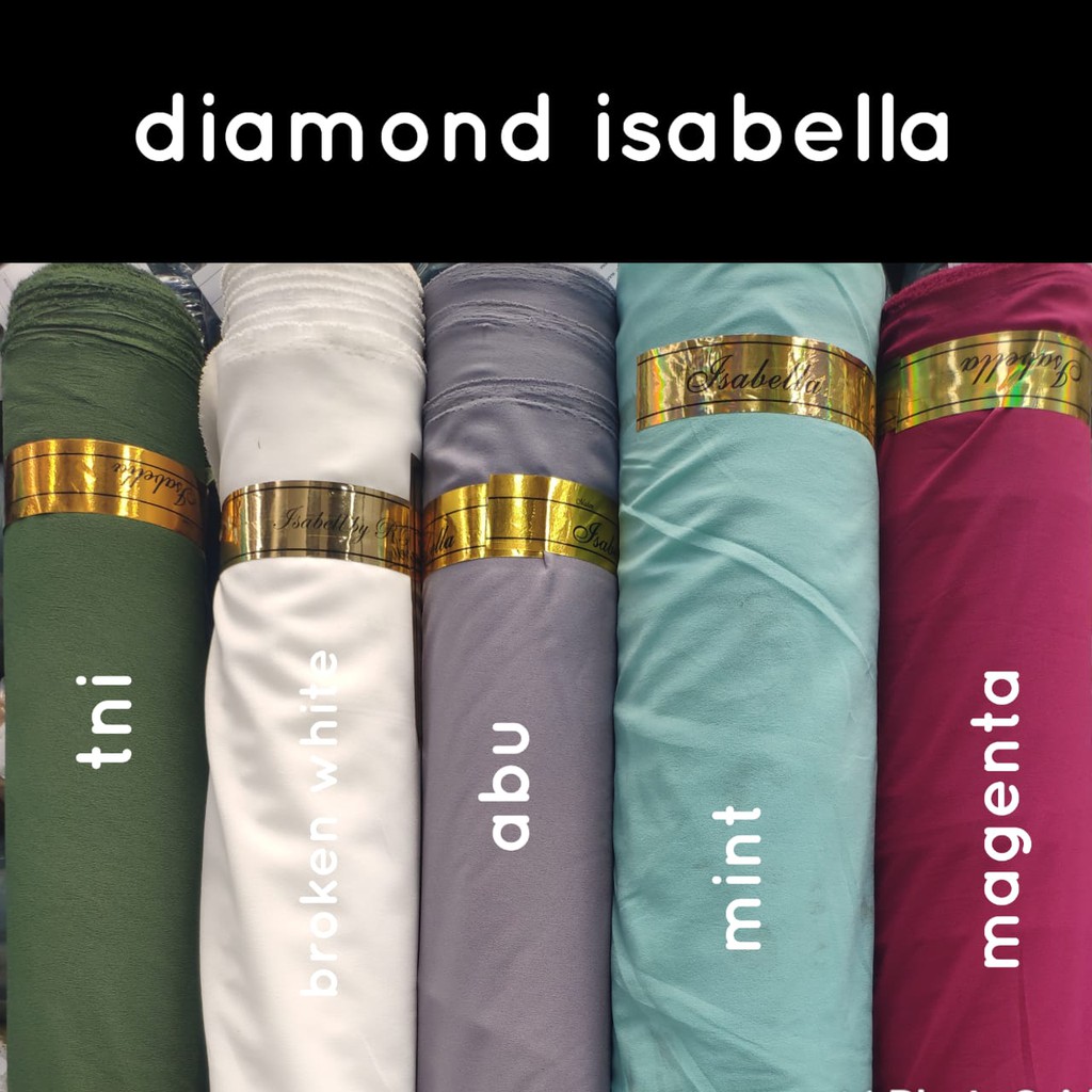 1 Roll Kain Diamond Isabela Isabel Street Crepe - Bahan Kerudung Hijab Pashmina Murah 50 yard