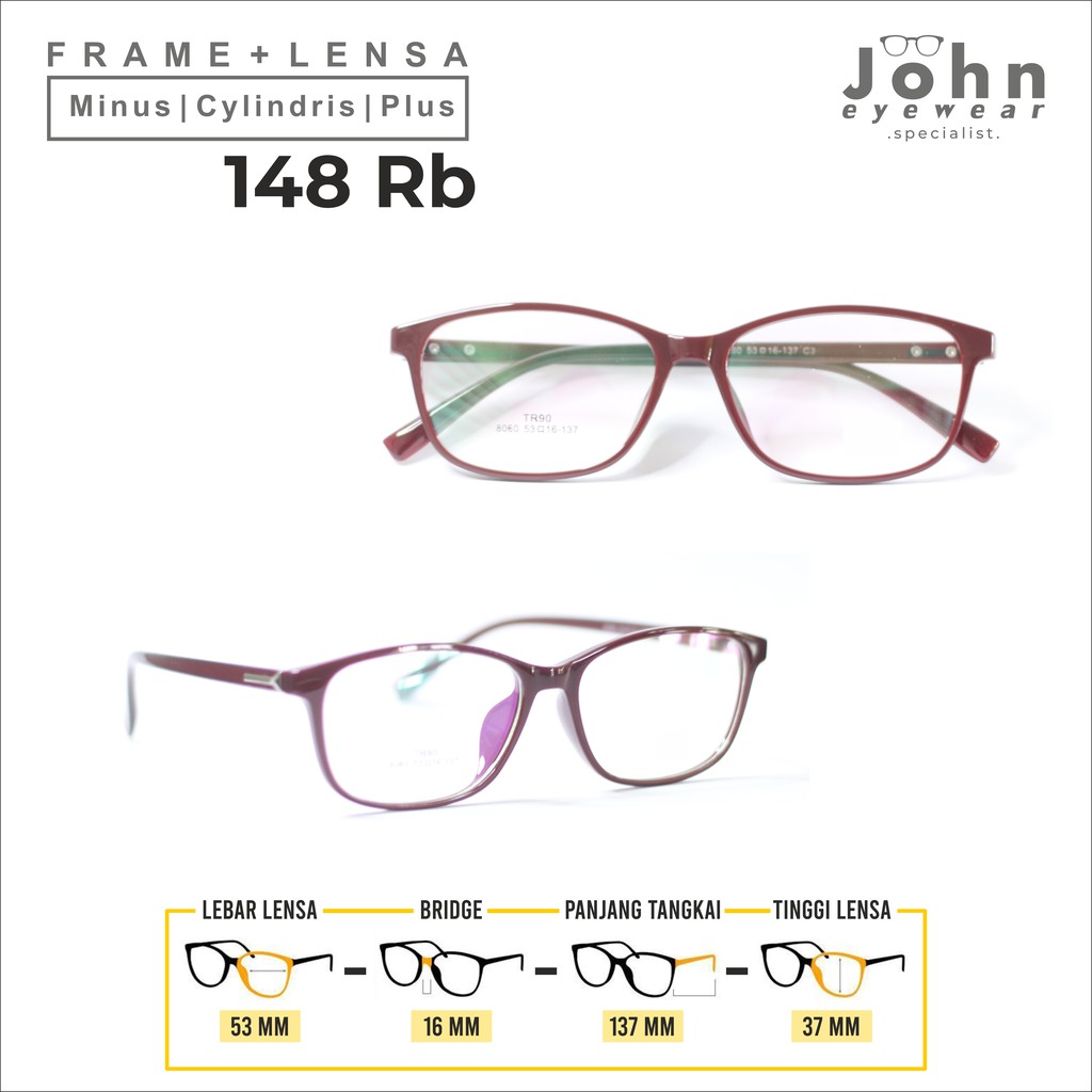 Paket kacamata lentur photocromic TR90 8060