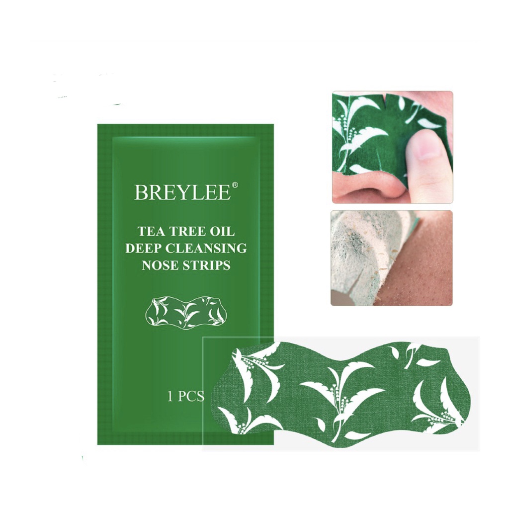 BREYLEE Tea Tree Blackhead Mask Nose Strips - Masker Hidung Pembersih/Pengangkat Komedo (1 Strip) BPOM