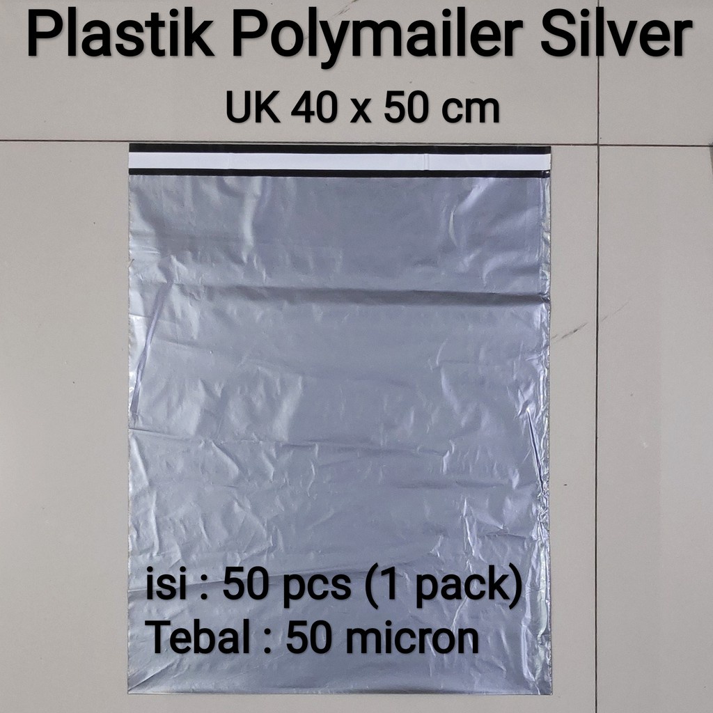 

Plastik Packing Polymailer Silver uk.40x50 (isi 50 pcs) Plastik Lem