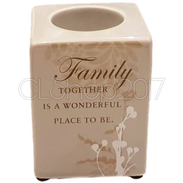 TEMPAT LILIN / CANDLE HOLDER &quot; FAMILY TOGETHER ... &quot; 10 x 7,5 x 7,5 cm