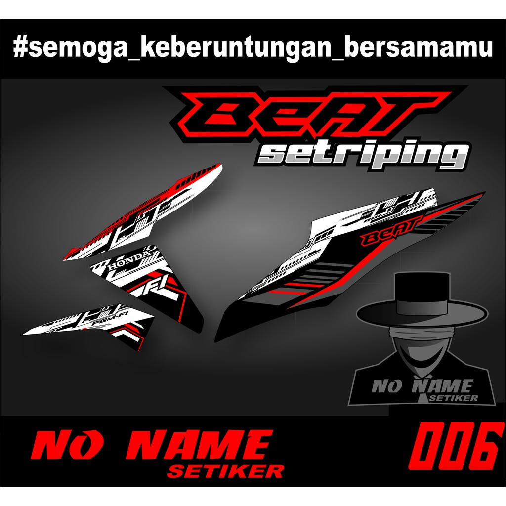 striping setiker stiker sticker beat fi (b6) 2013-2015 variasi - stiker motor honda setriping beat