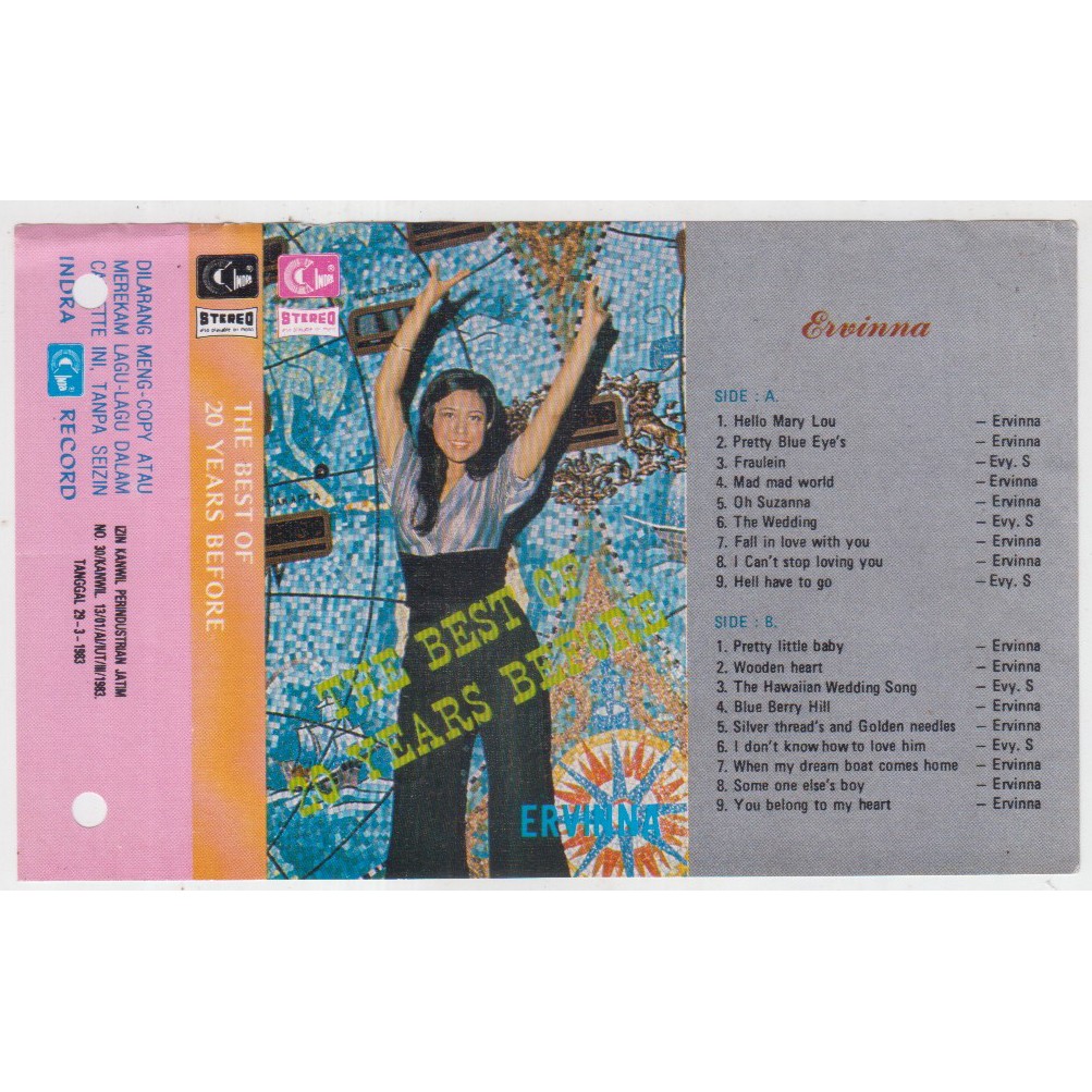 COVER SAMPUL KASET ERVINNA - THE BEST OF 20 YEARS BEFORE