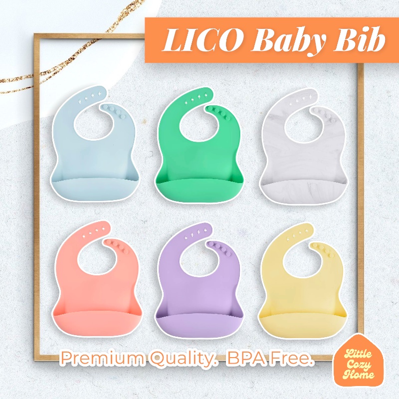 Silicone Baby Bib BPA Free / Slabber Bayi Silikon Premium / Celemek Makan Bayi Baby / Food Grade / Perlengkapan Ibu Bayi