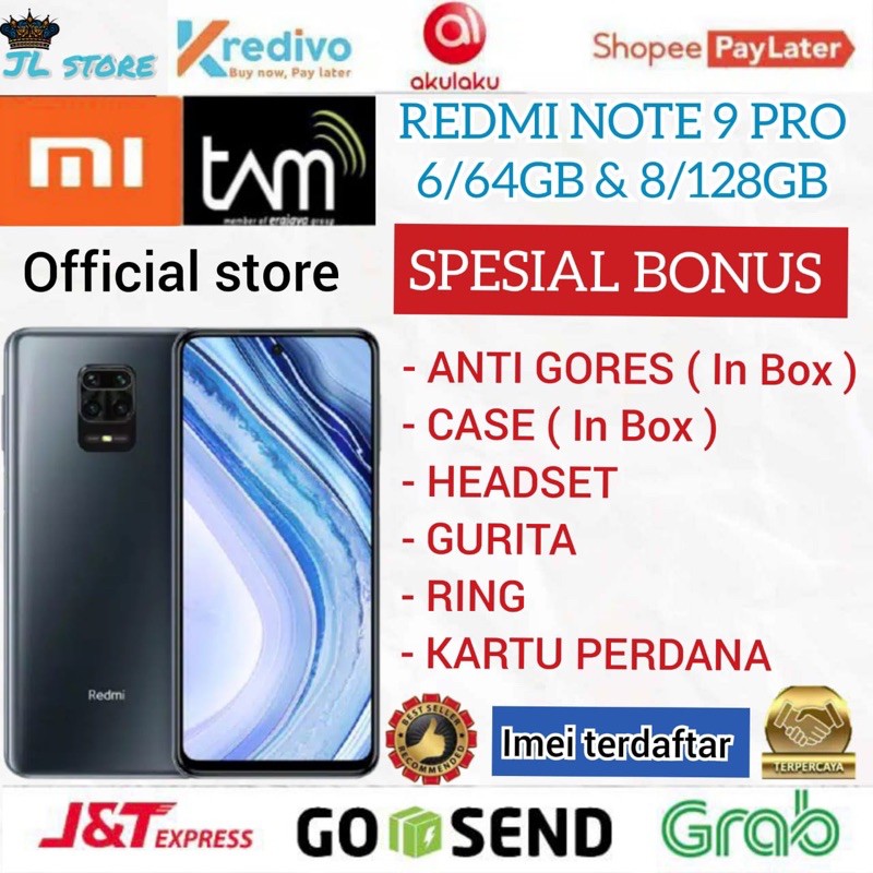 REDMI NOTE 9 PRO 6/64GB & 8/128GB GARANSI RESMI XIAOMI
